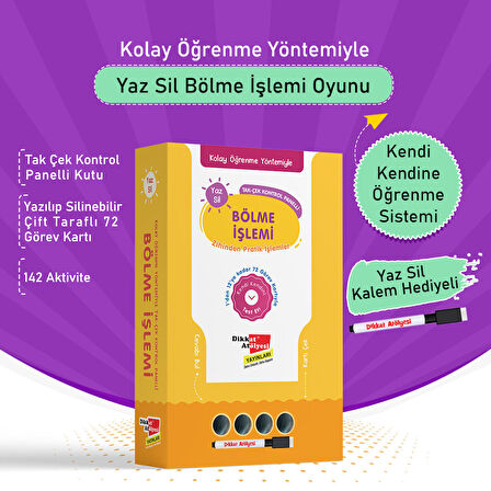 Kolay Öğrenme Yöntemiyle Yaz Sil Bölme İşlemi Oyunu