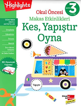 Okul Öncesi Makas Etkinlikleri Kes, Yapıştır, Oyna 3.