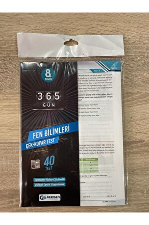 8.Sınıf 365 Gün Fen Bilimleri 40 Yaprak Test