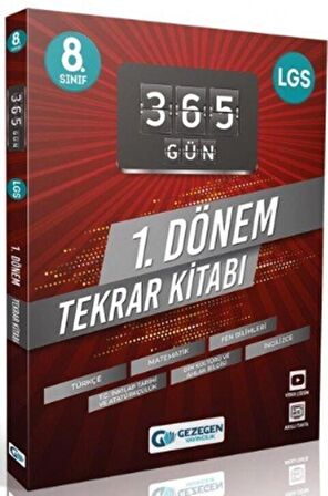 8. Sınıf Tüm Dersler 365 Gün 1. Dönem Tekrar Kitabı Gezegen Yayıncılık