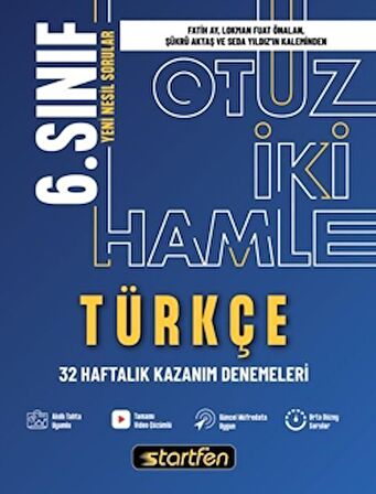 6. Sınıf Türkçe 32 Haftalık Kazanım Denemeleri