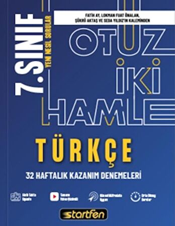 7. Sınıf - Türkçe 32 Hamle Kazanım Denemeleri