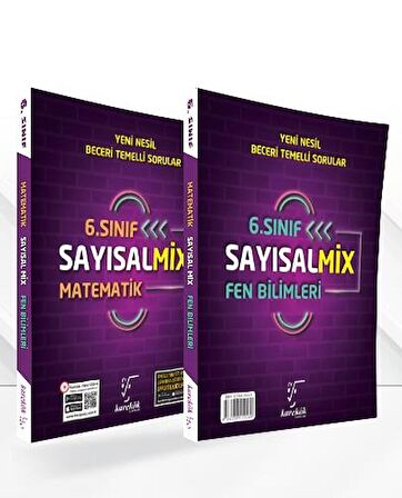 6.Sınıf Fen Bilimleri ve Matematik Sayısal Mix Soru Bankası Karekök Yayınları