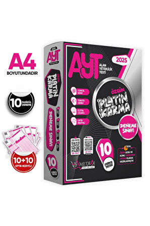 2025 YKS TYT-AYT Platin Karma Yayınlar Kurumsal 20li (10+10) Paket Deneme Sınavı Türkiye Geneli