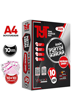 2025 YKS TYT-AYT Platin Karma Yayınlar Kurumsal 20li (10+10) Paket Deneme Sınavı Türkiye Geneli