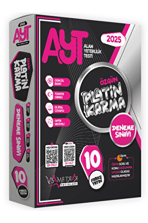 2025 YKS TYT-AYT Platin Karma Yayınlar Kurumsal 20li (10+10) Paket Deneme Sınavı Türkiye Geneli