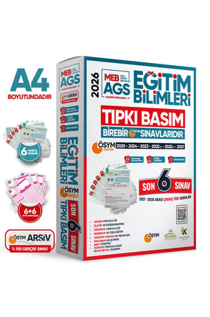 2026 MEB-AGS EĞİTİM BİLİMLERİ ÖSYM Tıpkı Basım Çıkmış Soru 6lı Deneme Paketi Video Çözümlü TürkiyeG.