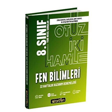 8. Sınıf Fen Bilimleri 32 Hamle Haftalık Kazanım Denemeleri