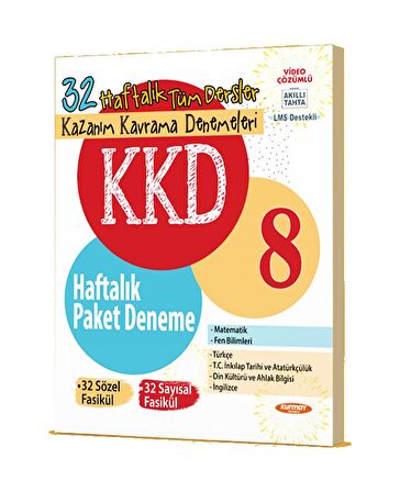 KKD 8. Sınıf Tüm Dersler Haftalık Paket Deneme (64 Fasikül)+(32 Optik)