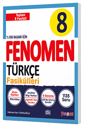 8. Sınıf LGS Türkçe Fasikül Seti (1-2-3-4-5-6-7-8) Sayılar Fenomen Yayınları