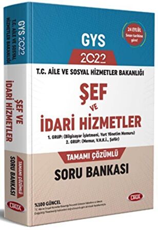 Aile ve Sosyal Hizmetler Bakanlığı Şef ve İdari Hizmetler Tamamı Çözümlü Soru Bankası