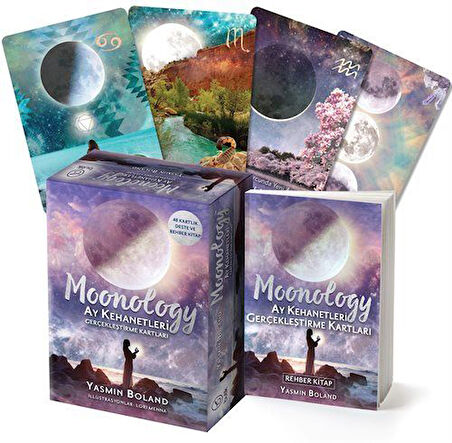 Moonology Ay Kehanetleri Gerçekleştirme Kartları & 48 Kartlık Deste ve Rehber Kitap / Yasmin Boland