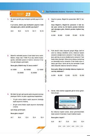 Marka Sayı Kesir Problemleri Deşifre Soru 