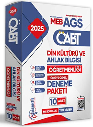 2025 ÖABT Din Kültürü ve Ahlak Bilgisi Anamorfik DKAB Öğretmenliği 10lu Çözümlü Paket Deneme TG