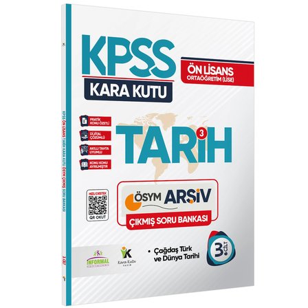 KPSS Önlisans-Ortaöğretim Tarihin Kara Kutusu 3.Cilt Dijital Çözümlü ÖSYM Çıkmış Soru Bankası