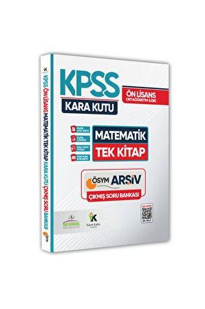 KPSS Önlisans-Ortaöğretim Matematik Kara Kutusu TEK KİTAP ÖSYM Çıkmış Soru Bankası Dijital Çözümlü