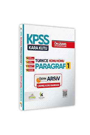 KPSS Önlisans/Ortaöğretim Türkçenin Kara Kutusu KONU KONU PARAGRAF 1 Çözümlü Çıkmış Soru Bankası