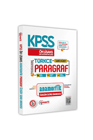 KPSS Ön Lisans-Ortaöğretim Türkçe Anamorfik PARAGRAF Özgün Soru Bankası Dijital Çözümlü