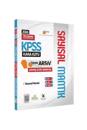 2026 KPSS Önlisans/Ortaöğretim SAYISAL MANTIK Kara Kutu ÖSYM Çıkmış Soru Bankası Dijital Çözümlü