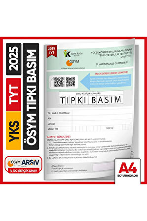 2025 YKS-TYT ÖSYM Tıpkı Basım Çıkmış Soru Kitapçığı (Video/PDF Çözümlü Türkiye Geneli Değerlendirme)