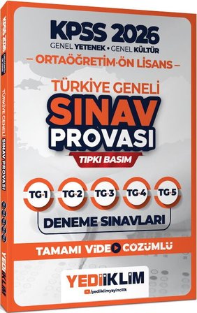 Yediiklim 2026 KPSS Ortaöğretim Ön Lisans GY GK Türkiye Geneli Sınav Provası Tıpkı Basım Deneme