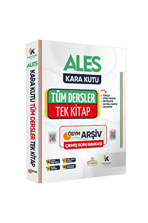 ALES TÜM DERSLER TEK KİTAP Kara Kutu ÖSYM Soru Havuzu Çıkmış Soru Bankası Dijital Çözümlü