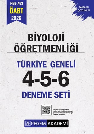 Pegem 2026 ÖABT MEB-AGS Biyoloji Öğretmenliği Türkiye Geneli 3 Deneme (4-5-6) Pegem Akademi Yayınları