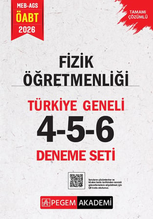 Pegem 2026 ÖABT MEB-AGS Fizik Öğretmenliği Türkiye Geneli 3 Deneme (4-5-6) Pegem Akademi Yayınları