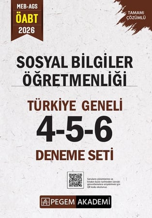Pegem 2026 ÖABT MEB-AGS Sosyal Bilgiler Öğretmenliği Türkiye Geneli 3 Deneme (4-5-6) Pegem Akademi Yayınları