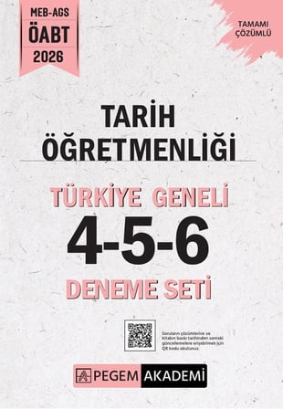 Pegem 2026 ÖABT MEB-AGS Tarih Öğretmenliği Türkiye Geneli 3 Deneme (4-5-6) Pegem Akademi Yayınları