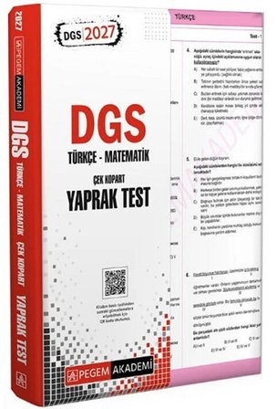 2027 DGS Türkçe Matematik Yaprak Test Pegem Akademi