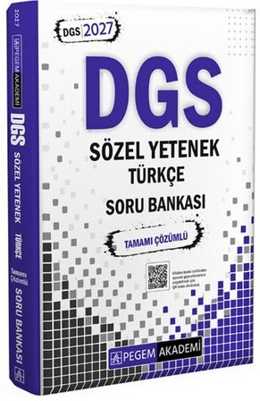 2027 DGS Sözel Yetenek Türkçe Tamamı Çözümlü Soru Bankası Pegem Akademi