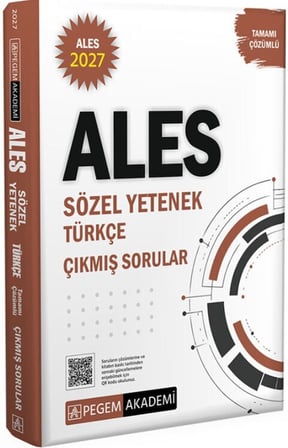 Pegem 2027 ALES Sözel Yetenek Türkçe Çıkmış Sorular Çözümlü Pegem Akademi Yayınları