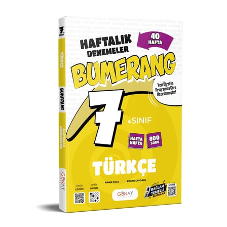 7. Sınıf Bumerang Haftalık Türkçe Denemeleri Günay Yayınları