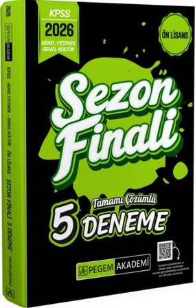 2026 KPSS Ön Lisans Genel Yetenek Genel Kültür Sezon Finali Tamamı Çözümlü 5 Deneme Pegem Yayınları