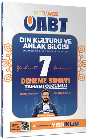 Yediiklim Yayınları 2027 MEB AGS ÖABT Yakut Din Kültürü Ve Ahlak Bilgisi Tamamı Çözümlü  7 Deneme Sınavı