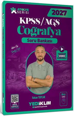 Yediiklim Yayınları 2027 KPSS AGS Atölye Serisi Genel Kültür Coğrafya Tamamı Video Çözümlü Soru Bankası