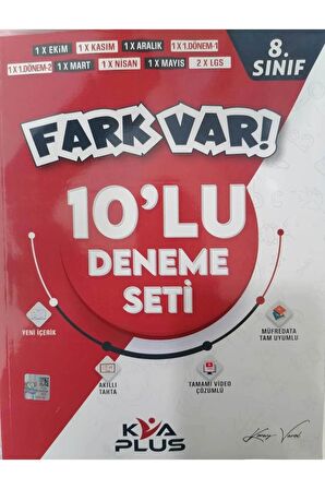 Kva Plus 8.sınıf Lgs Fark Var 10 Deneme Seti - Koray Varol Lgs Deneme