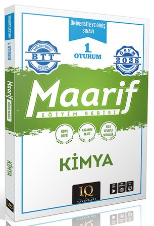 IQ Yayınları 2028 YKS TYT Kimya Maarif Eğitim Serisi 1. Oturum IQ Yayınları