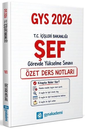 GYS Akademi 2026 GYS İçişleri Bakanlığı Şef Özet Ders Notları Görevde Yükselme GYS Akademi