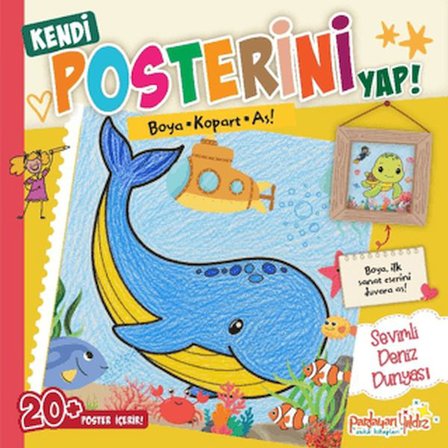 Kendi Posterini Yap! Boya Kopart As! Sevimli Deniz Dünyası