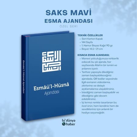 Esmaül Hüsna Ajandası - Özel Seri - Saks Mavisi