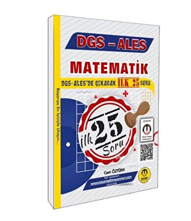 Tasarı Yayınları DGS ALES Matematik İlk 25 Çıkacak Soru Çözümlü