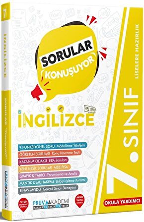 Pruva Akademi 7. Sınıf İngilizce Sorular Konuşuyor Soru Bankası