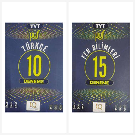 IQ Yayınları TYT Fen Bilimleri 15 Deneme & TYT Türkçe 10 Deneme