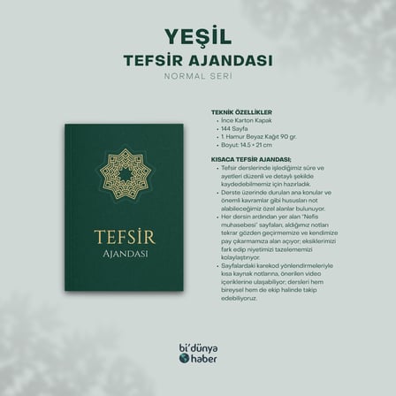 Tefsir Ajandası - Normal Seri - Yeşil