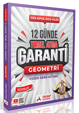 Paraf Yayınları TYT AYT KPSS DGS ALES 12 Günde Temel Atma Garanti Geometri Video Ders Kitabı
