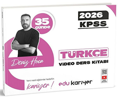 EDU Kariyer 2026 KPSS 35 Günde Türkçe Video Ders Notları Kitabı - Deniz Bozkurt EDU Kariyer