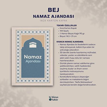 Namaz Ajandası (Bej)