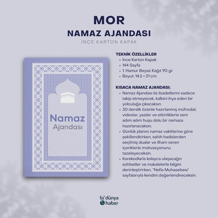Namaz Ajandası (Mor)